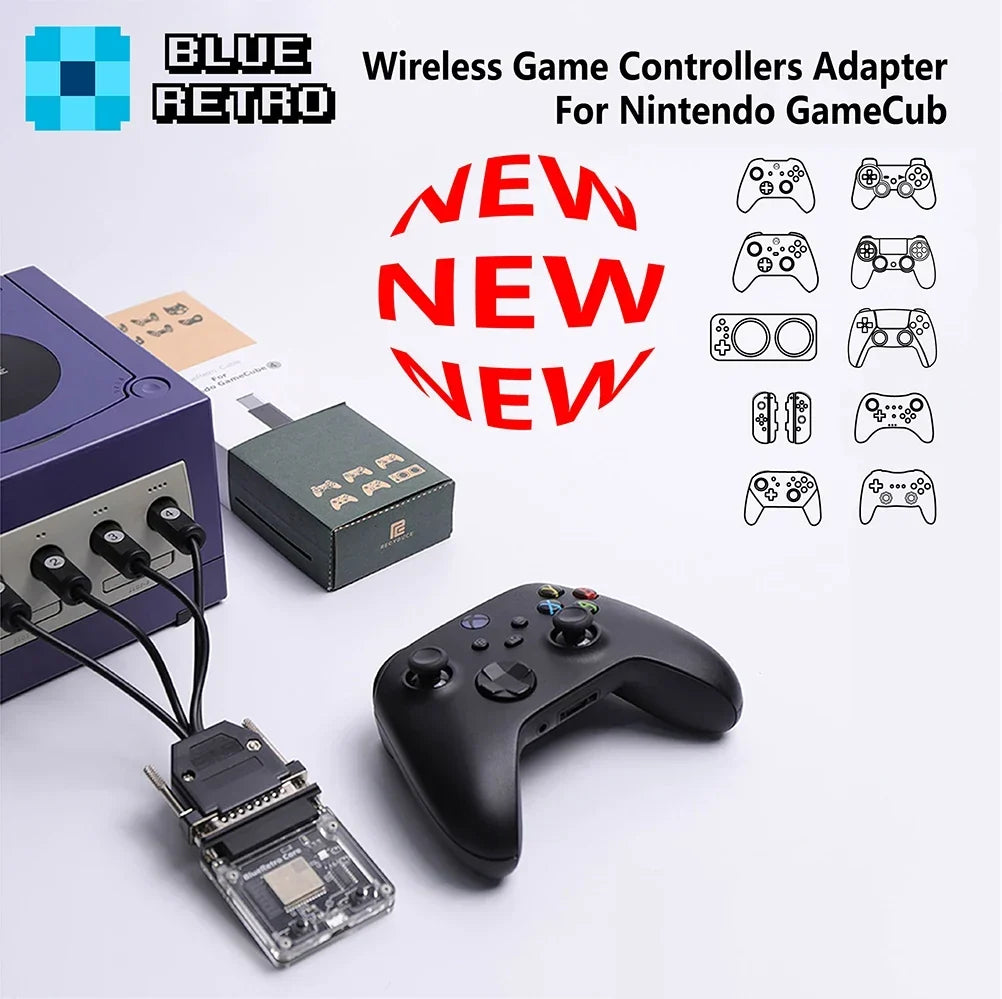 GameCube BlueRetro Bluetooth Controller Adapter, PS4 PS5 Xbox