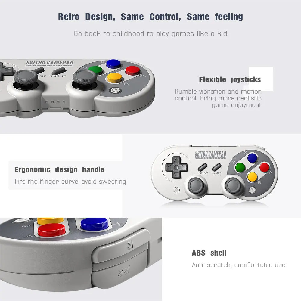 8BitDo SN30 Pro Wired Gamepad, Switch, Raspberry Pi SN Edition
