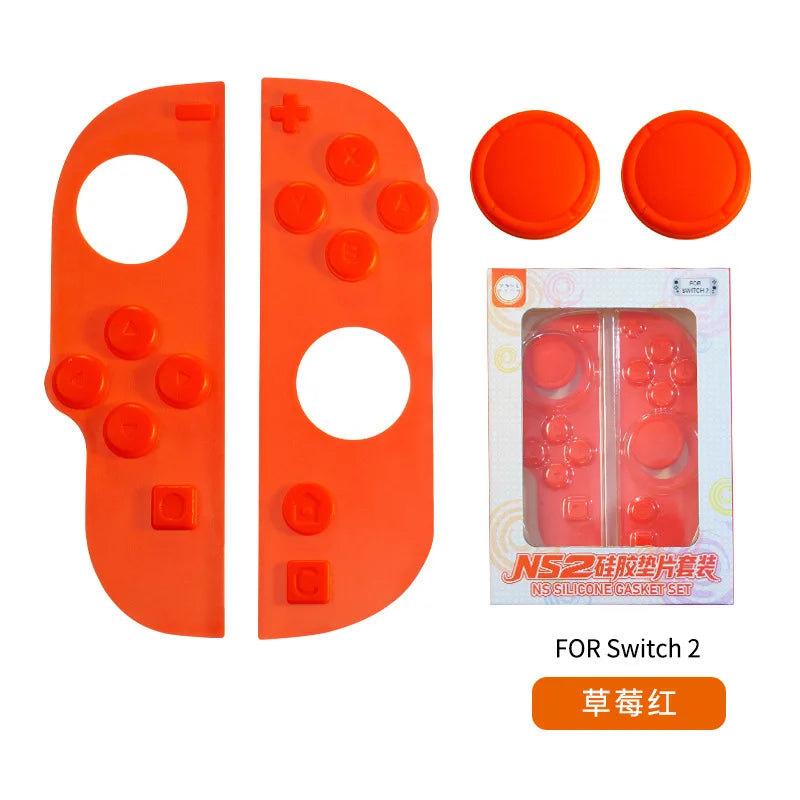 Silicone Gasket Set Compatible with Switch 2, Soft Button Pad Controller Grip Kit, Anti-Slip Joystick Cover for Controller