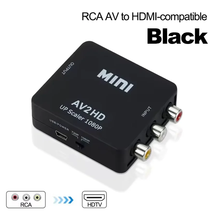 1080P HDMI-compatible to RCA AV Adapter RCA AV to HDMI-compatible CVSB LR Video Composite AV Scaler Converter for PC TV Xbox PS3