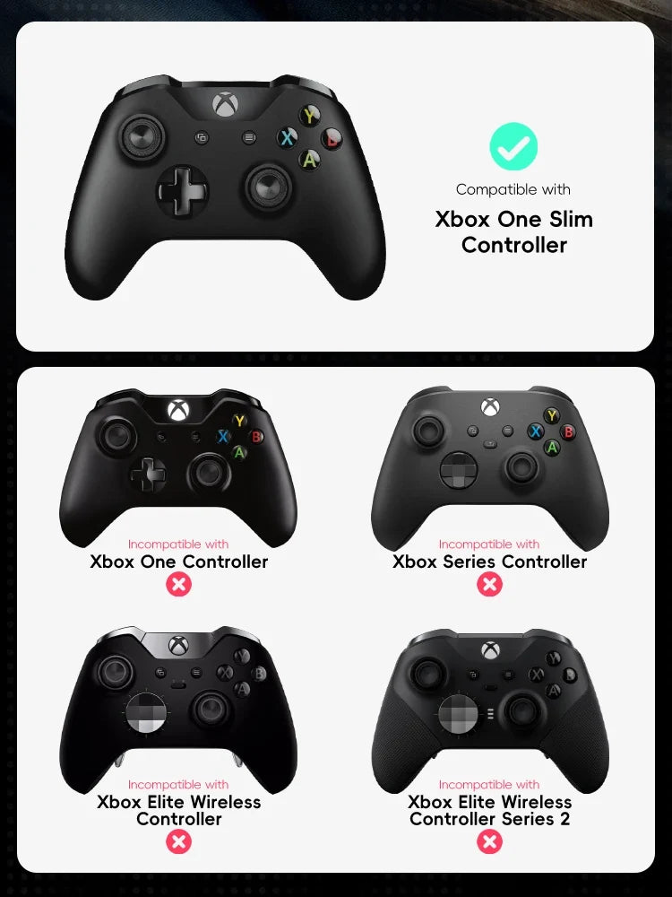 DATA FROG for Xbox One S Control Case Housing for Xbox One Controller Shell with Grips Custom DIY Gaming Mod for Xbox Shell