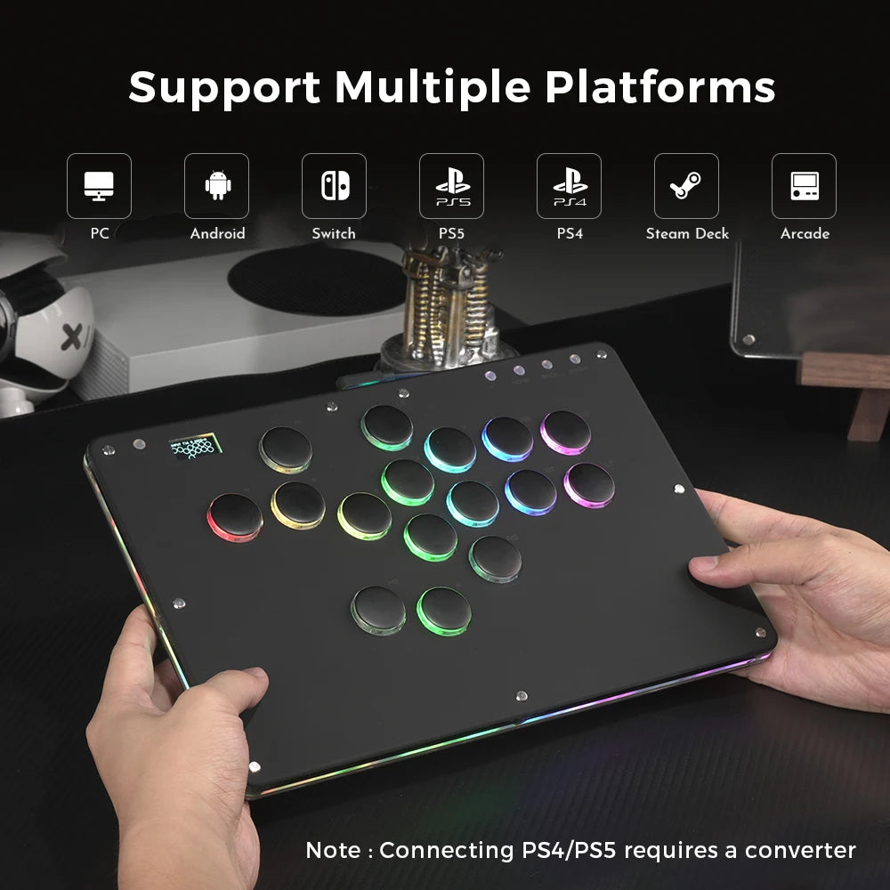 Haute42 Arcade Joystick Hitbox Leverless Arcade Controller For PC/ PS4/PS5 Hitbox Fightstick Leverless Arcade Stick Controller