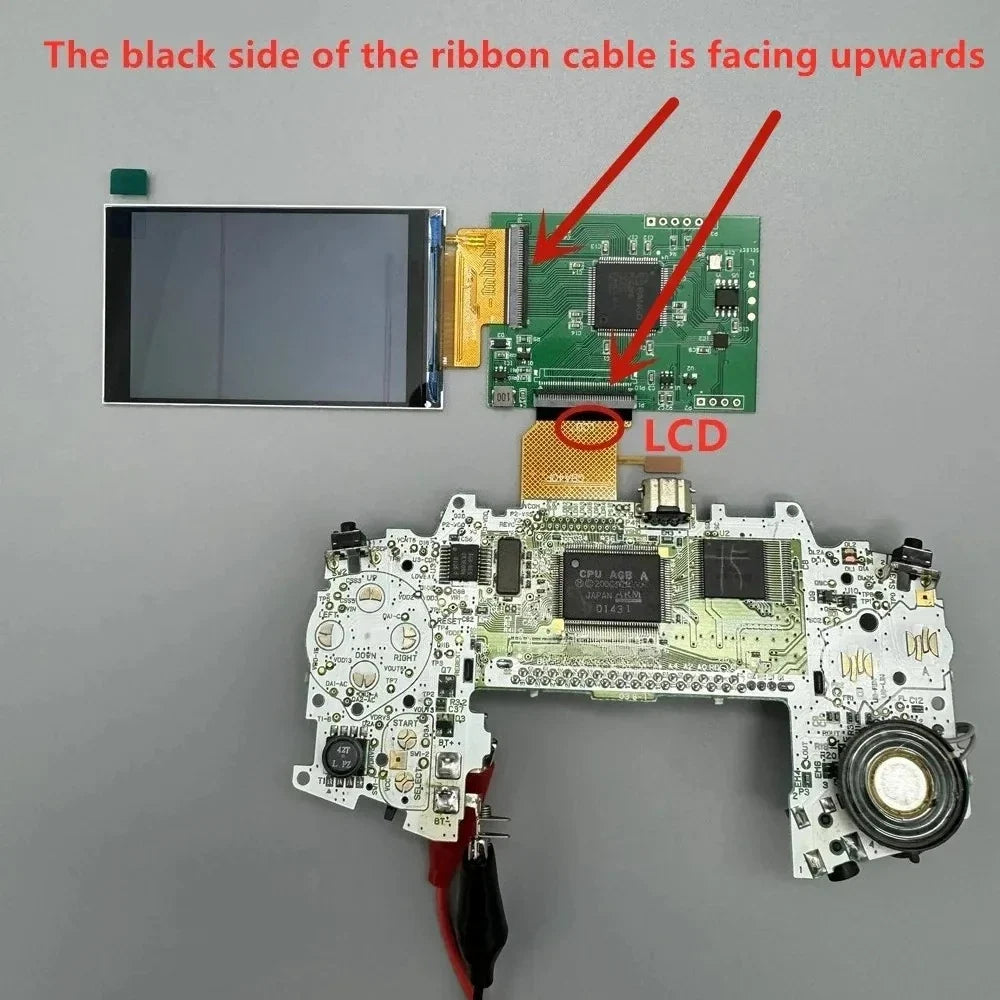GBA 2.9" IPS LCD Kit, High Brightness, No Shell Cutting