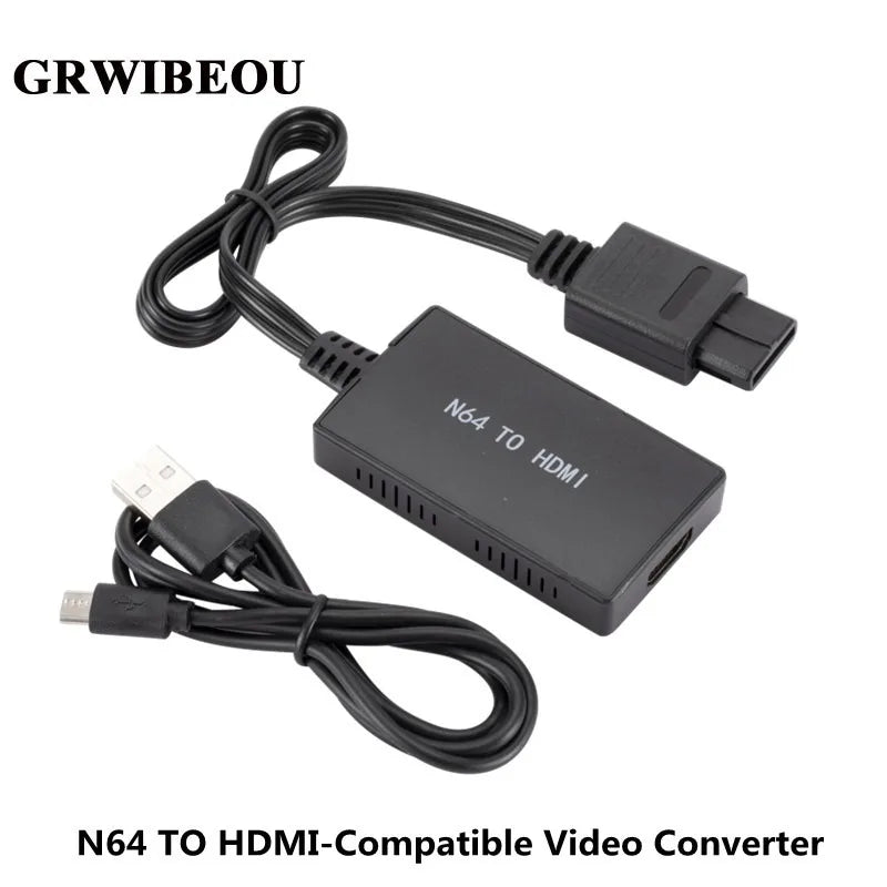 GRWIBEOU HDMI-compatible Adapter Cable N64 to HDMI-compatible Adapter 720P/1080P N64 HD Switch Converter For N64/SNES/GameCube