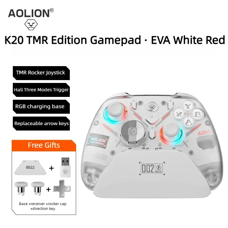 Aolion K10 RGB Wireless Controller, Charging Dock, Hall Effect
