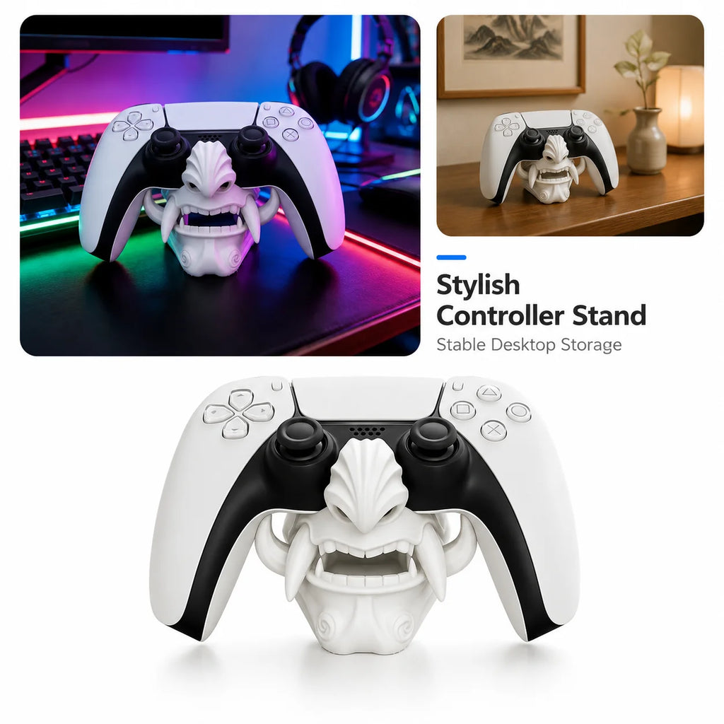 PS5 Controller Ghost Mask PLA Display Stand White Holder
