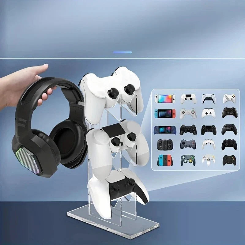 PS5 PS4 3-Layer Controller & Headphone Holder, Universal Stand