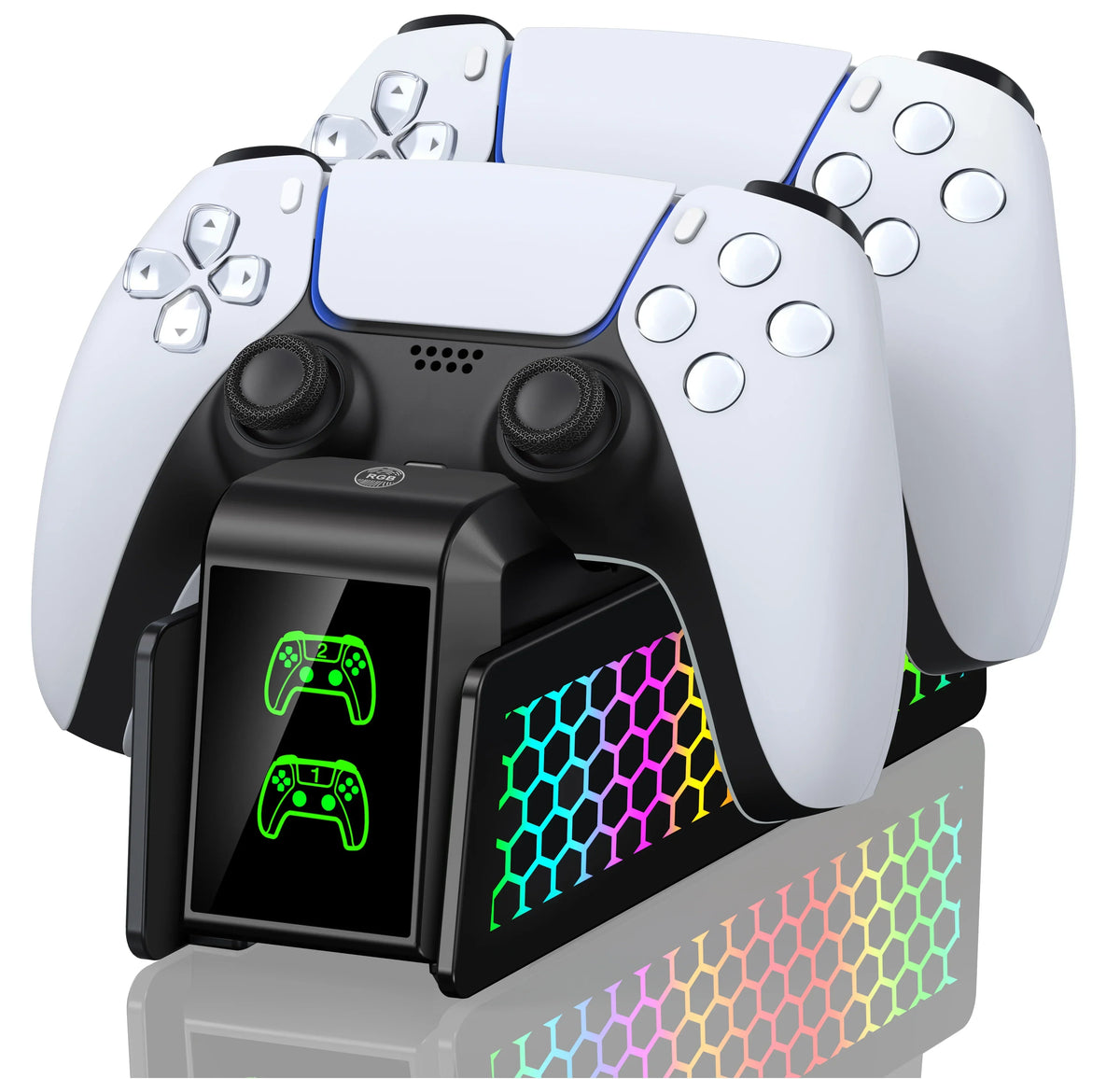 FC400 PS5 Controller Charger  LED light Dual Stand Charger Dock PS5 Controller Charging Station Accessories for PlayStation 5