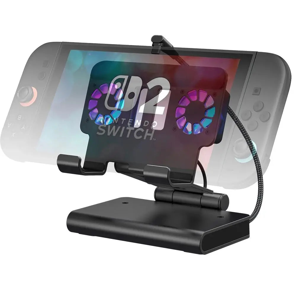 6 In 1 Dual Fans Docking Station for Rog Ally Steamdeck Game Console Dock Adjustable Height Dock Bracket with Hdmi 4K 60Hz