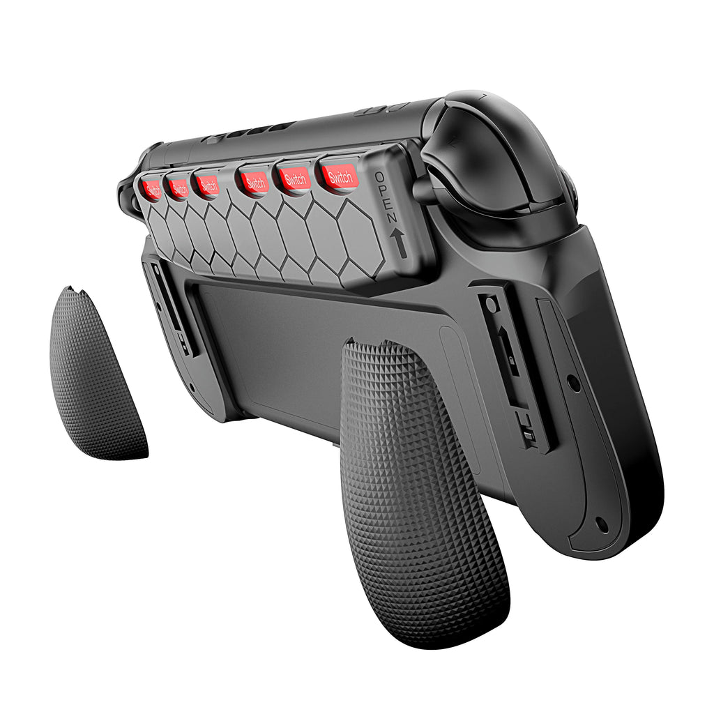 TPU Hand Grip STK-S2B02 for Switch 2 Console with Ergonomic Design,Game Card Case & 2 Extra Grip Pads