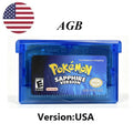 15 styles#Pokémon Series Emerald FireRed Leafgreen Ruby Sapphire 5 Versions GBA Game in Box for 32 Bit Video Game Cartridge