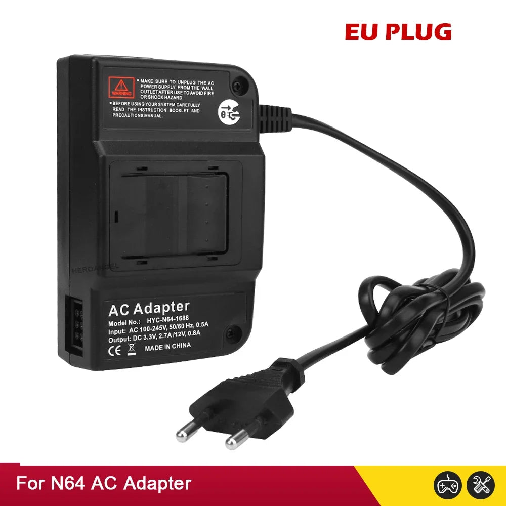 High Quality Wall Charger AC/DC Adapter Power Supply Game Charger For N64 Console AC Adaptor EU/US Plug