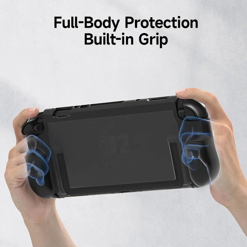 Hagibis Dockable Case for Switch 2 Non-Slip Ergonomic Grip Protective Cover Filp Stand Split Design Full Protection Front Cover