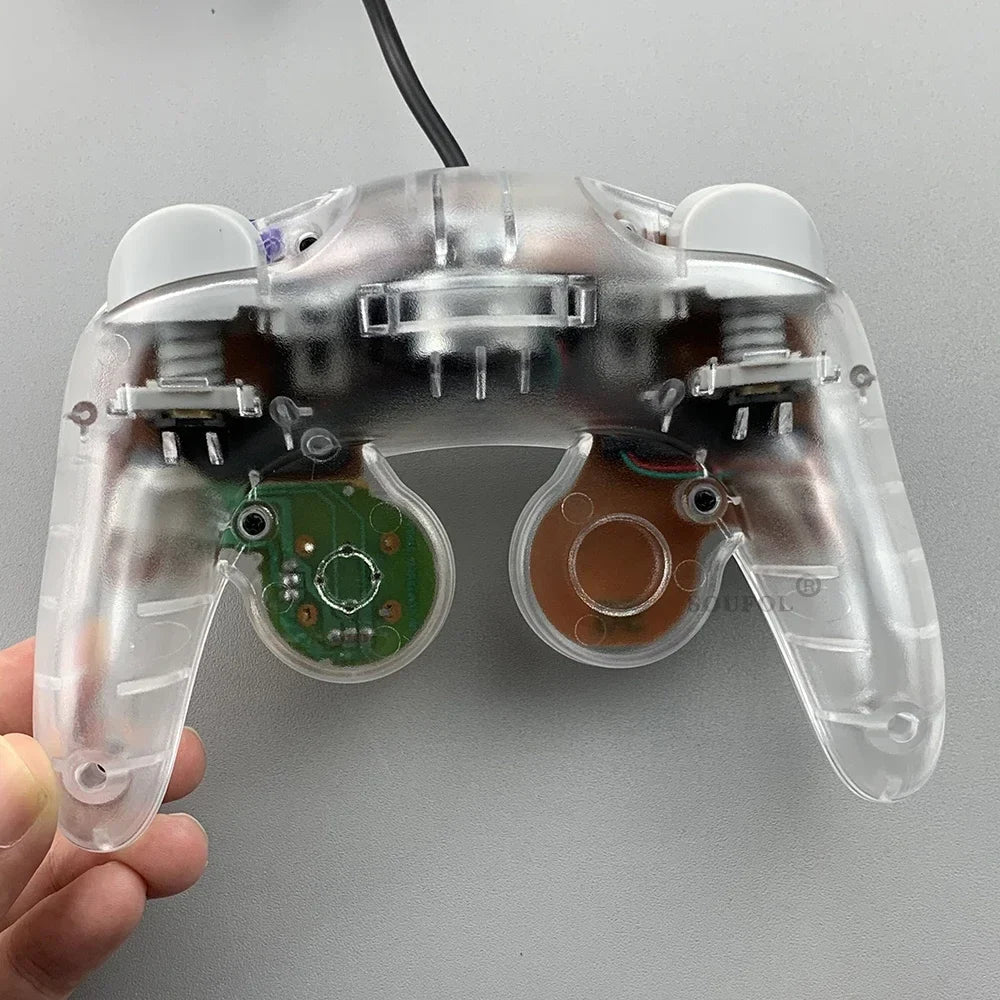 Transparent for GameCube For NGC Gamepad One Button Wired Game Controller Joystick for NGC Game Console