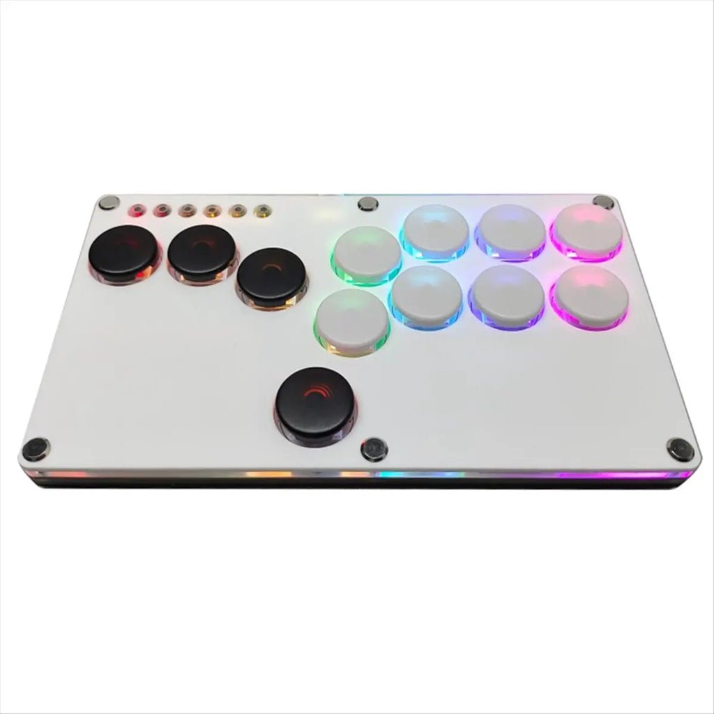 Y96A Flatbox Hitbox Arcade Fighting Game Encoder Controller Xinput/Dinput Mini Hitbox Console for NS/PS3/PS4 White+Black Key