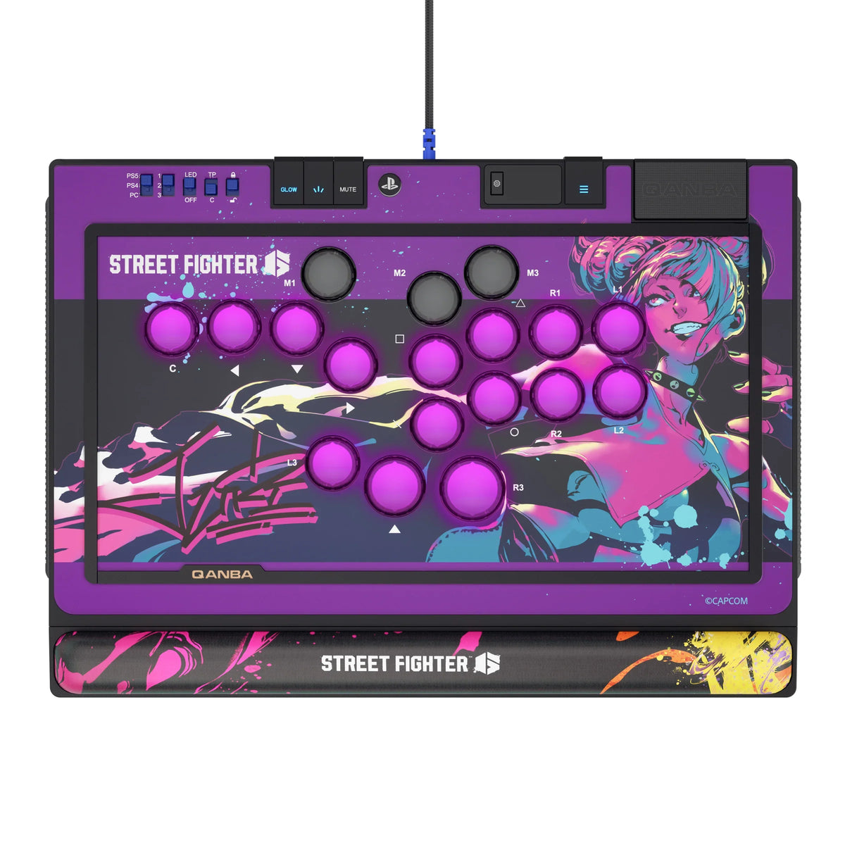 QANBA SAPPHIRE S1 Leverless Arcade Controller CAPCOM Street Fighter Juri Arcade Game Fightstick For PC/PS4/PS5