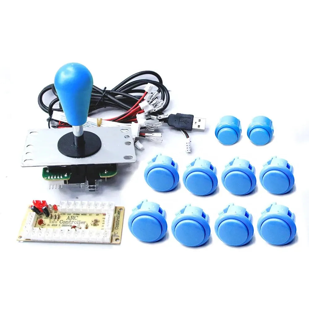 Arcade DIY Kit 8-Way Joystick Buttons USB Encoder, 1P/2P for PC