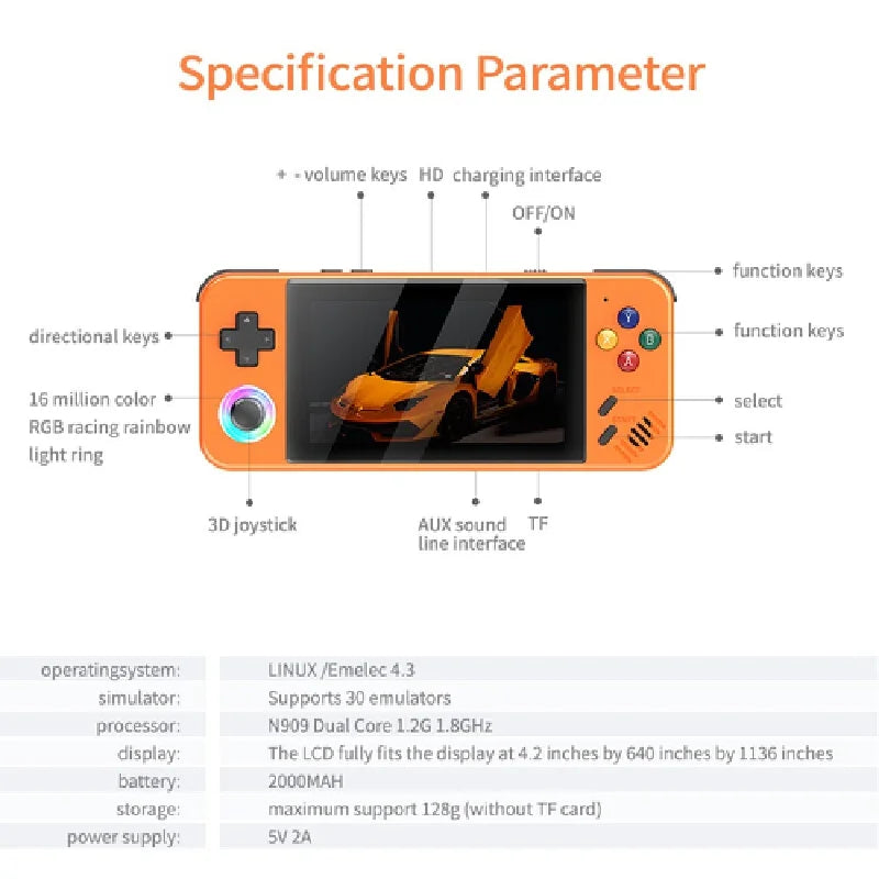 Handheld Gaming Consoles M41 Retro Game Player 4.2 Inch Hd Screen Dual‑Player 3d Ps1 Games Portable Nostalgic Home Gaming Device