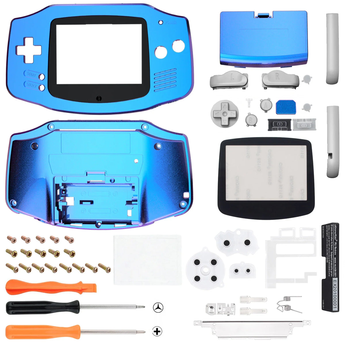 eXtremeRate IPS Ready GBA Shell - Chameleon Green Purple