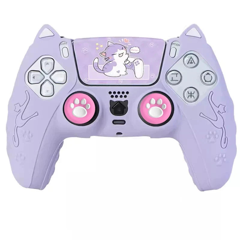 Cat Silicone Skin for PS5 Controller, Thumb Grips Protector