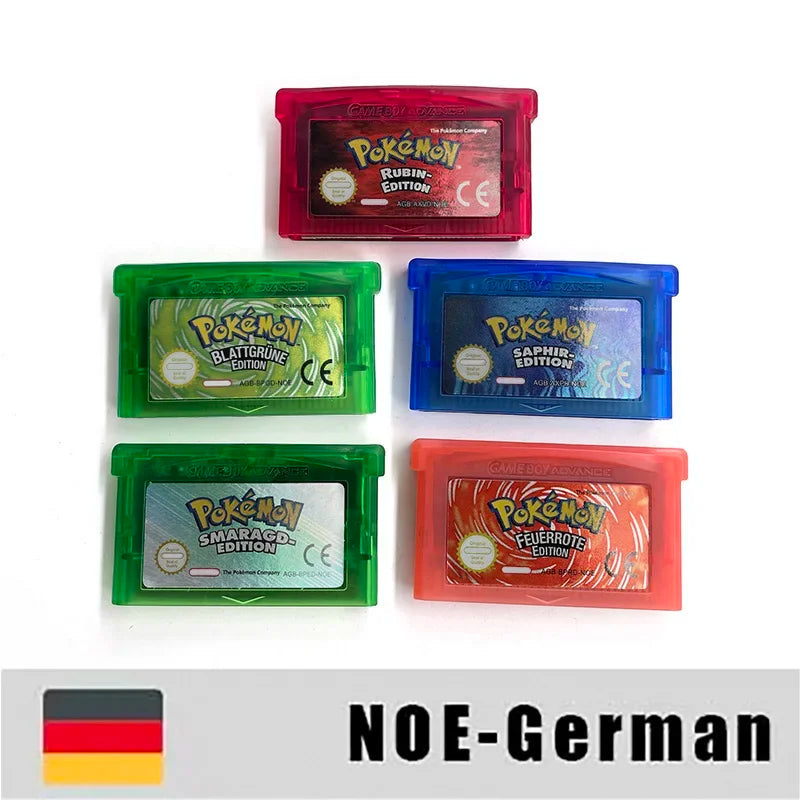Pokémon GBA Game Cartridge Reproduction Regional Versions