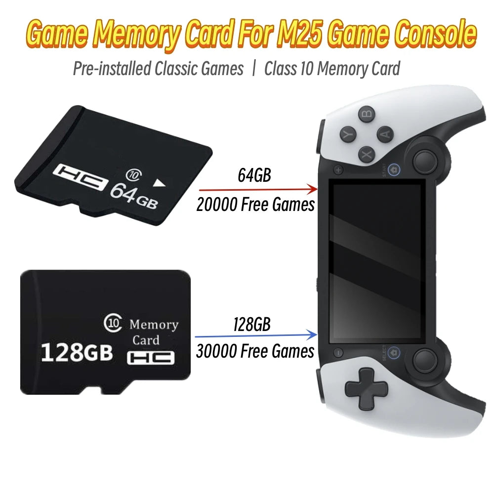 M25 Game Card, 64GB/128GB TF Card with Up to 30000 Games