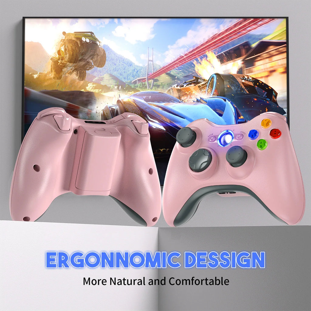 2.4G Gaming For Xbox 360 Wireless Controller Xbox 360/Slim/Elite/Winodow/PC Video Game Gamepad 6-axis Joystick Dual Vibration