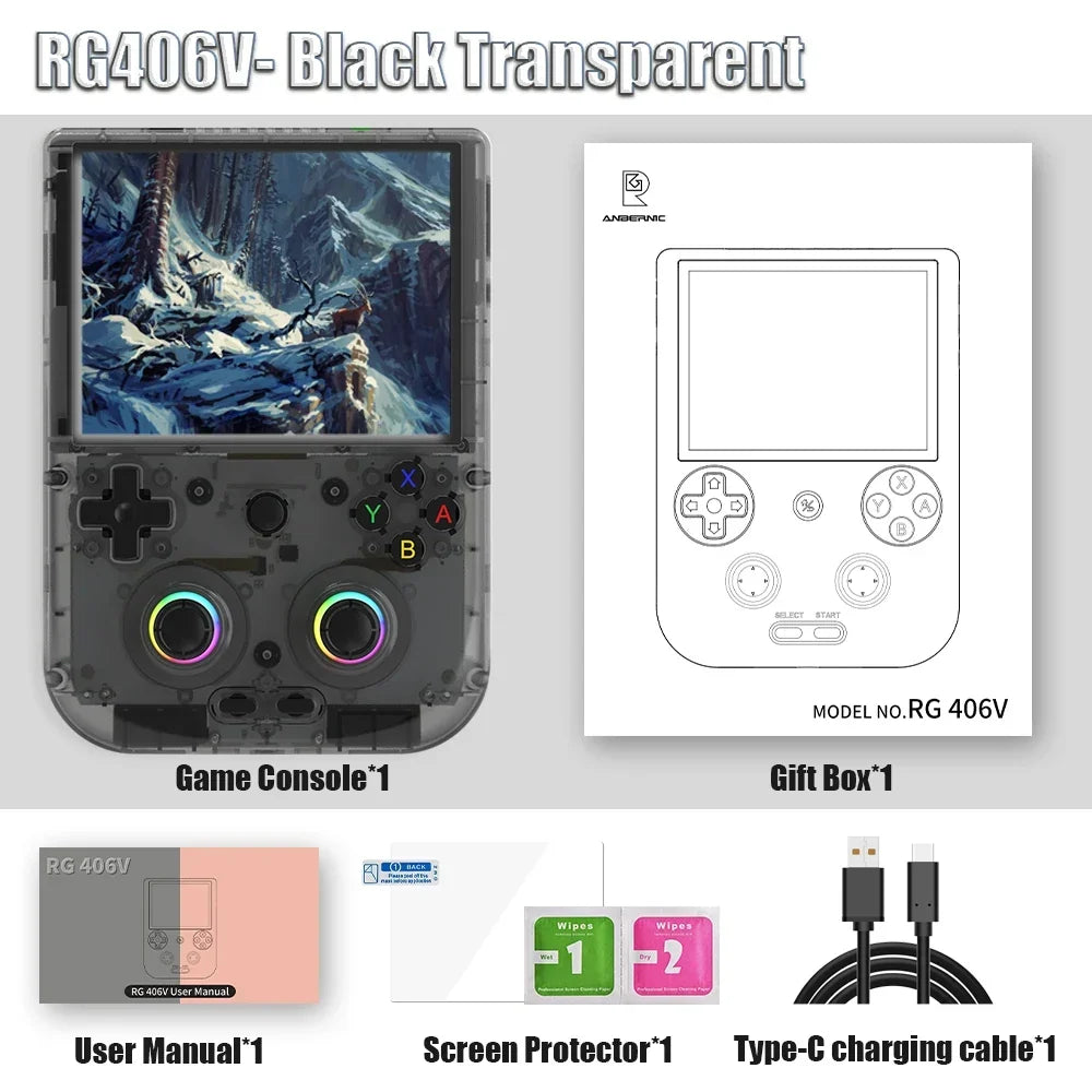 ANBERNIC RG406V Handheld Game Console 4 Inch IPS Touch Android 13