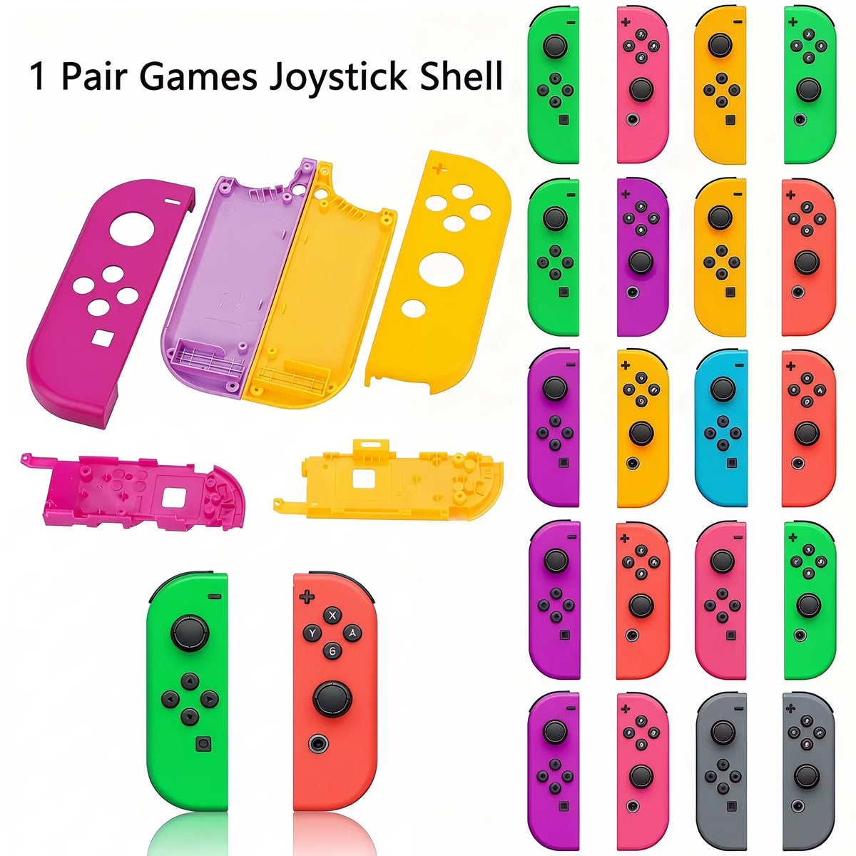 1 Pair Games Joystick Shell for Nintendo Switch NS Cover Without Screws for Nintendo Switch Case Joy Con Controller Housing Cove