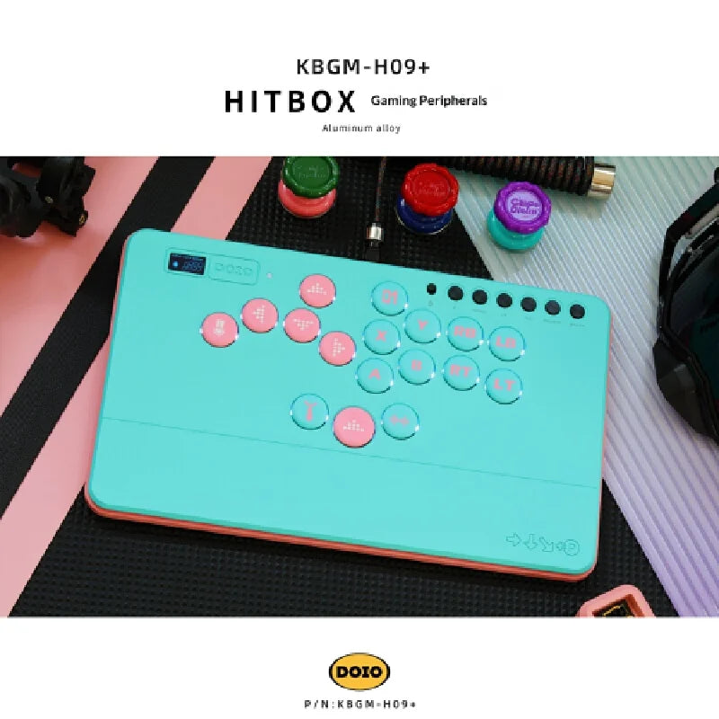 Keyboard Doio Hitbox Aluminum Alloy Mechanical Switch Game Keypad Kbgm H09+ Stickless Fighting Controller For Ps5 Switch Steam