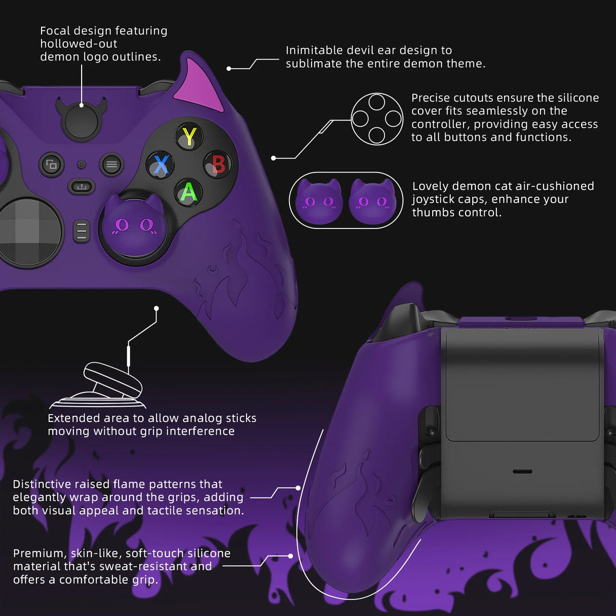 PlayVital Demon Silicone Case for Xbox Elite Series 2 Controller