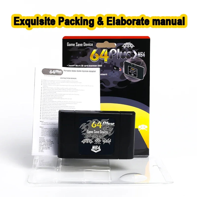 64 Bit Retro 340 in 1 Game Card For N64 Video Game Console Region Free NTSC and PAL Game Cartridge with Retail Box