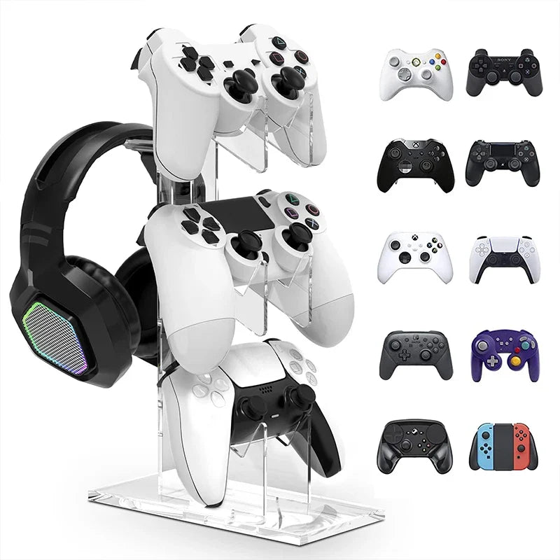 PS5 PS4 3-Layer Controller & Headphone Holder, Universal Stand
