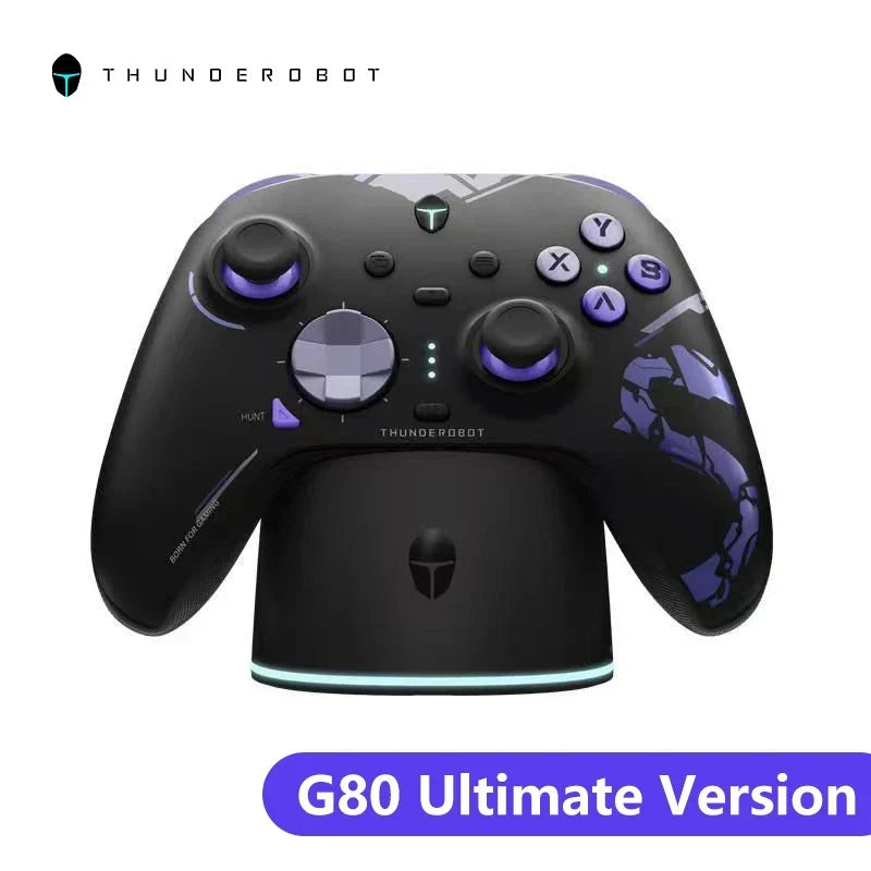 New ThundeRobot G80 Ultimate Gamepad Wired/2.4G/Bluetooth Tri-Mode For NS Quad Motor Hall Joystick Custom Gaming Controller