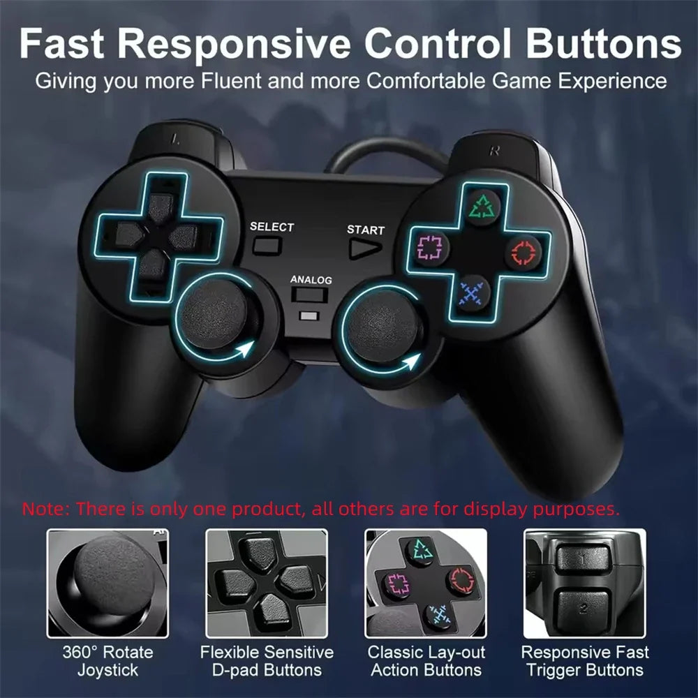 MEUYAG For PS2 Wired Gamepad Controller Game Joystick Vibration Game Controller For PlayStation 2 Ps2 Controller Game