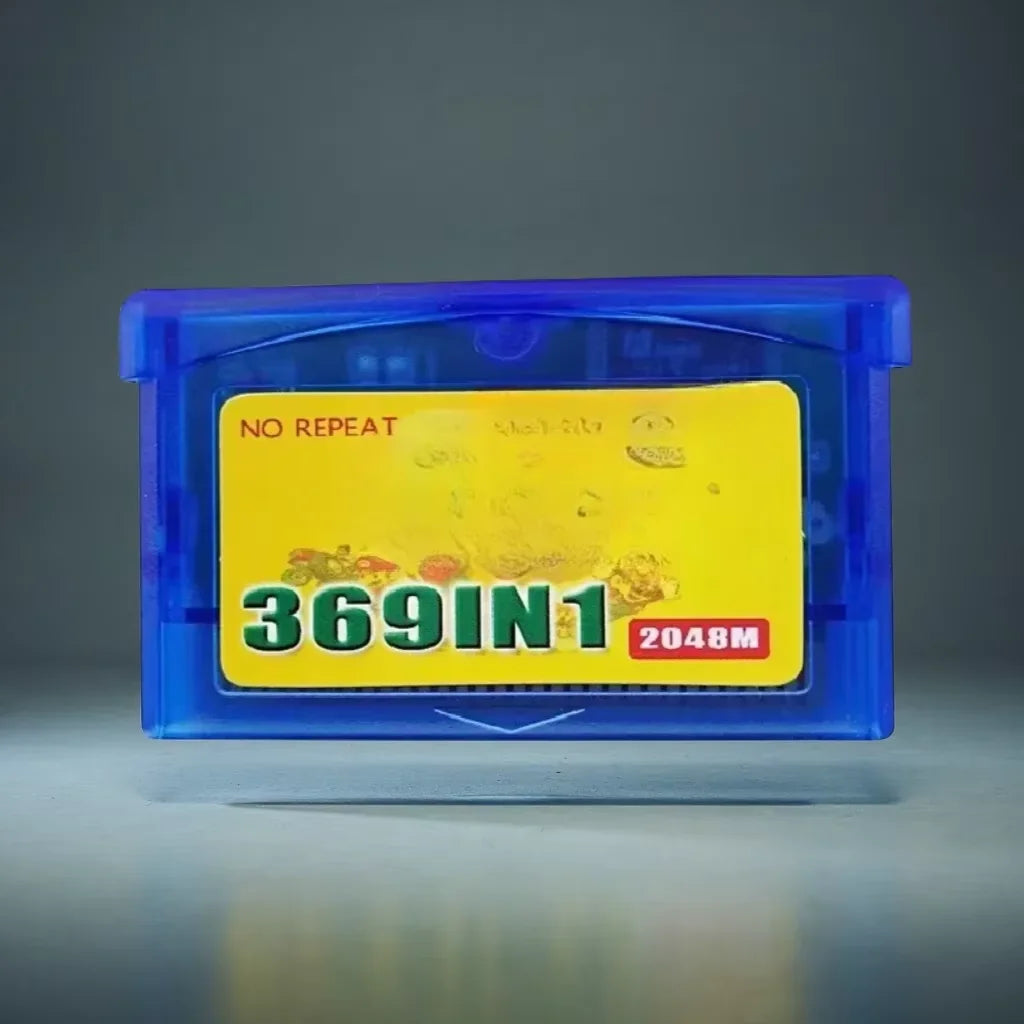 369 in 1 GBA Game Cartridge 32-Bit Retro Game Combo Card with English Software Ideal Holiday Gift for Kids