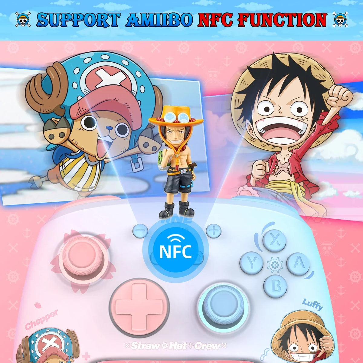 IINE Cartoon Design Wireless Pro Controller Wake up Macro Turbo Function RGB Lihting Compatible with Nitendo Switch