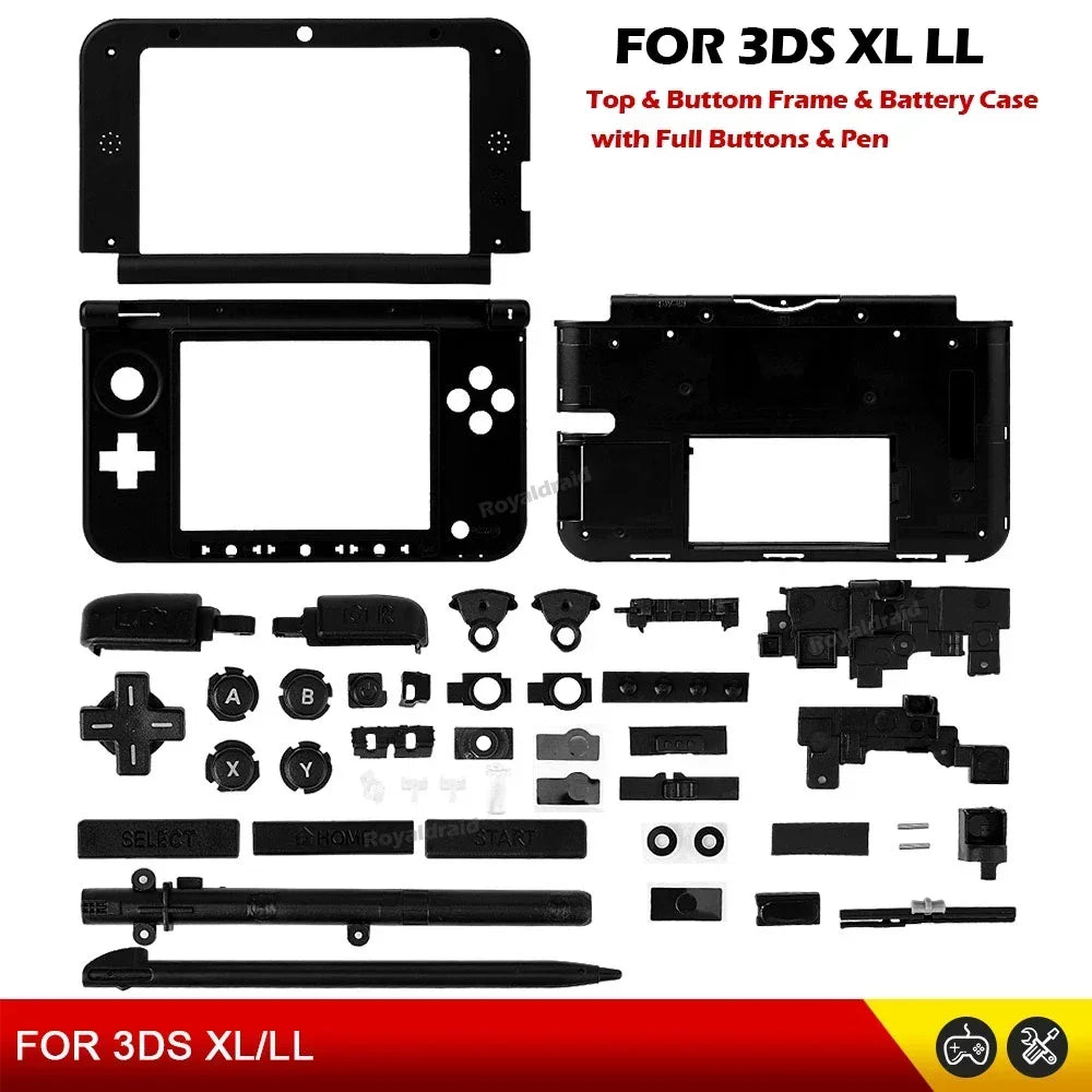3DS XL / 3DS LL Replacement Frame & Battery Case with Buttons