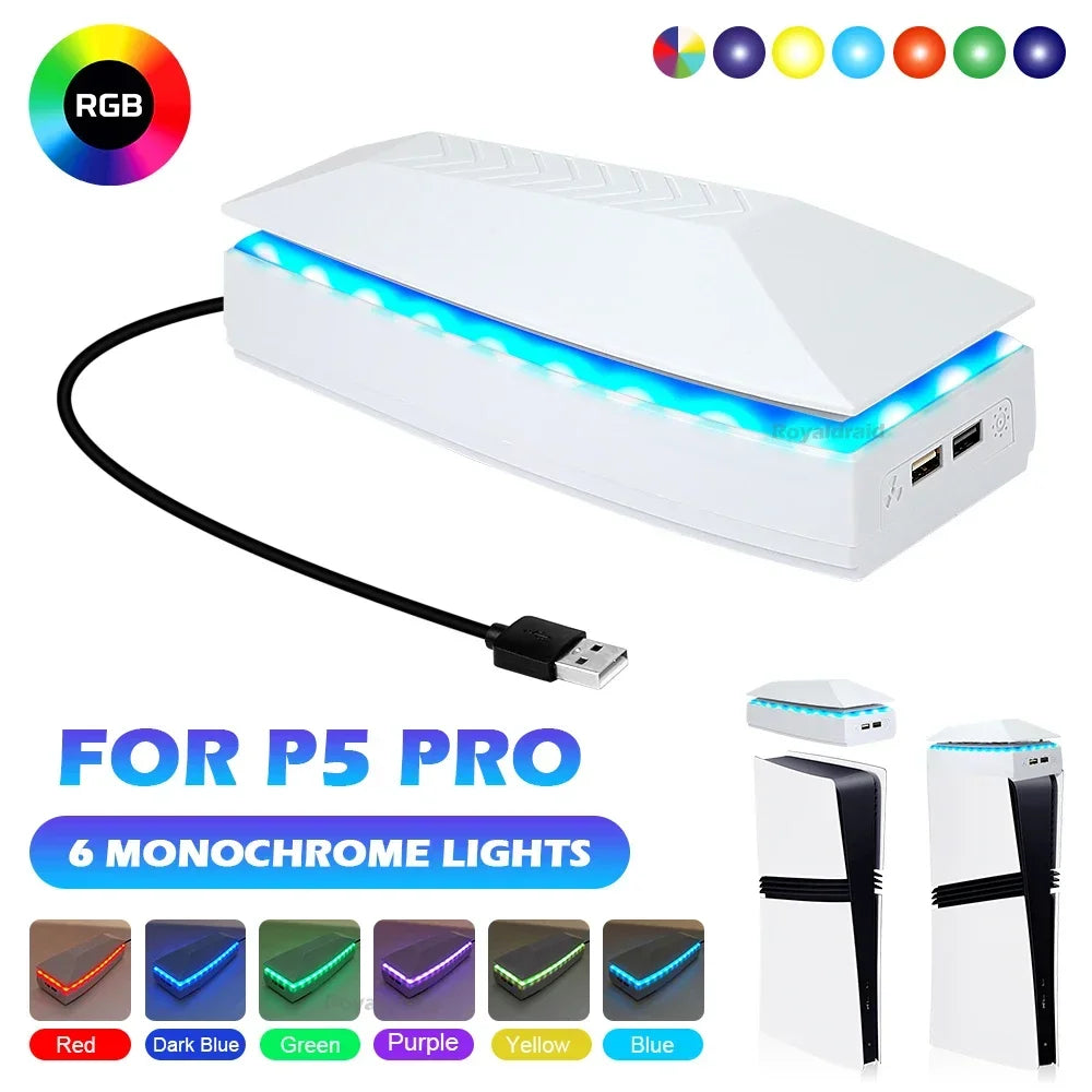 Top Cooling Fan for PS5 PRO Top Cooling System Game Cooler Stand Dust-proof Upper RGB Cooling Fan for PS5 PRO Gaming Console