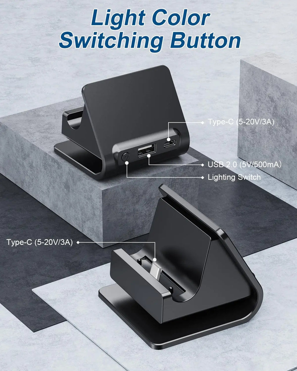 AOLION Nintendo Switch 2 Fast Charging Stand, RGB Light
