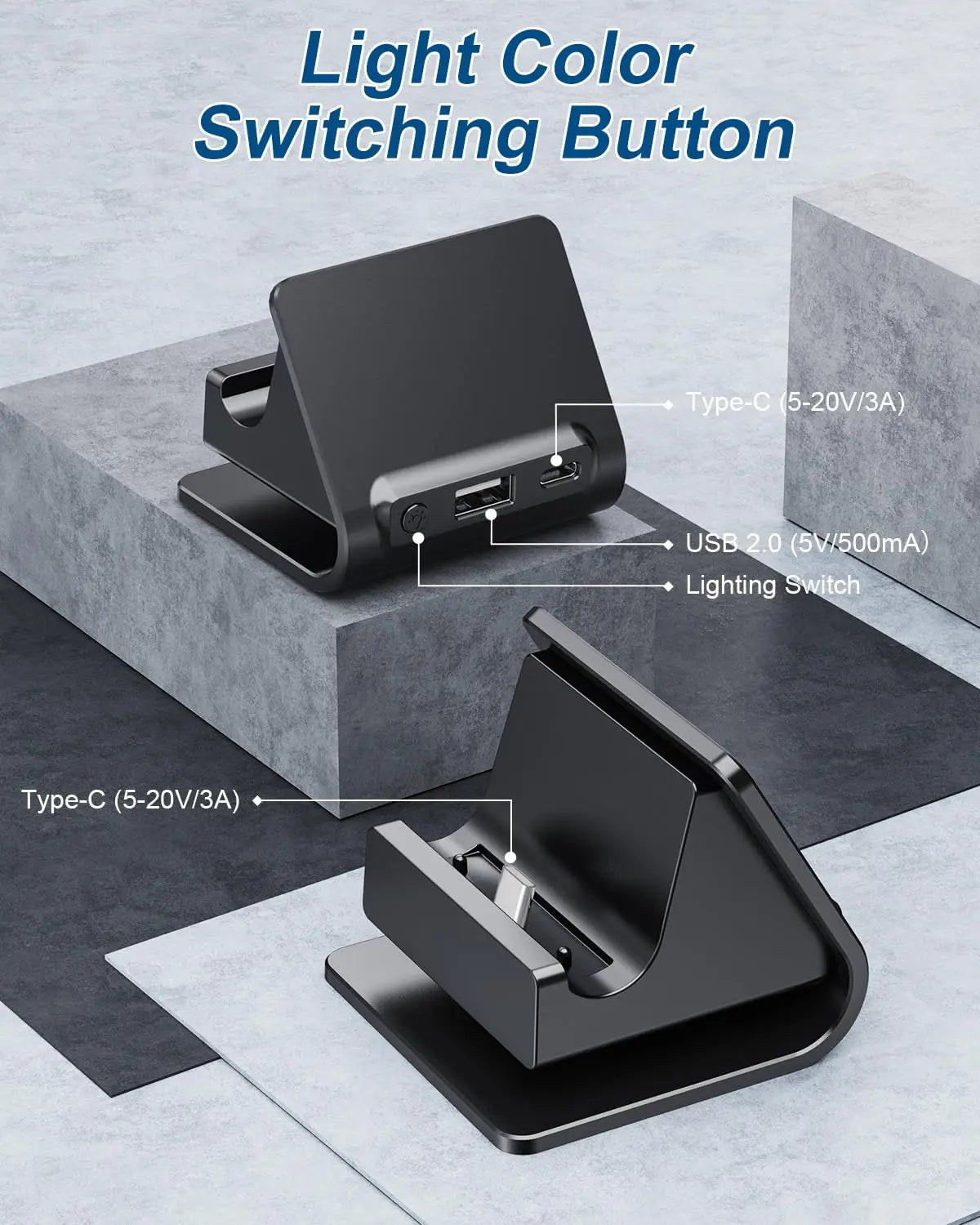 AOLION Nintendo Switch 2 Fast Charging Stand, RGB Light