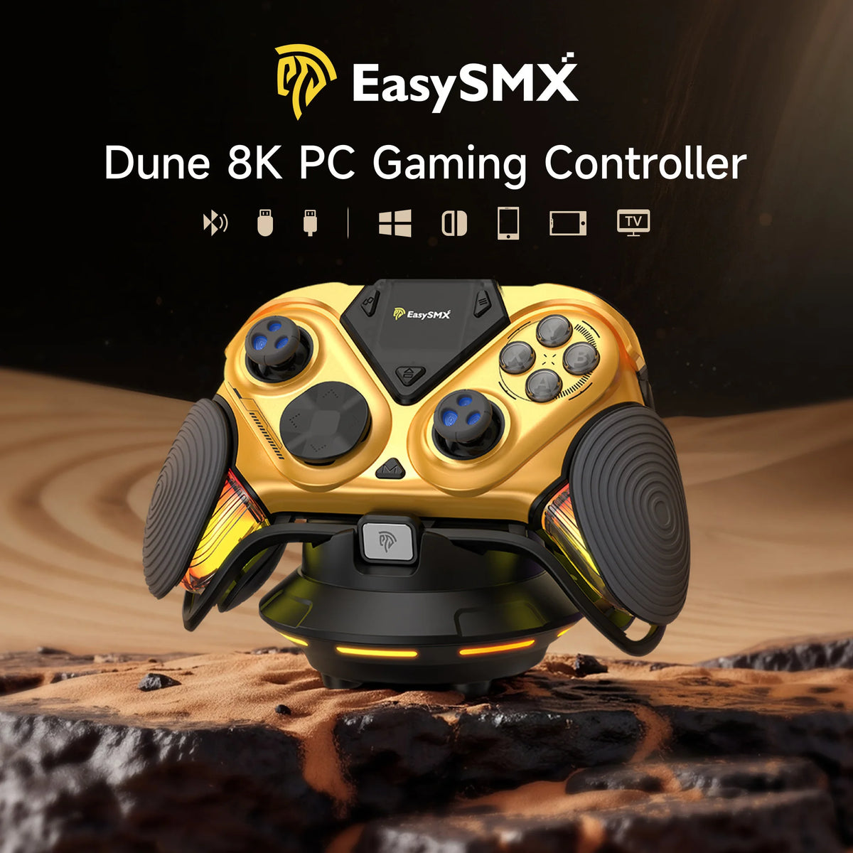 EasySMX D15 3-Modes Game Controller，Gamepad with TMR Joystick,RGB Charging Dock For Nintendo Switch,PC,ANDROID,IOS