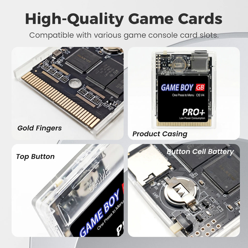 Multi-Cartridge 2000 in 1 Game Card OS V4 Support Fast Loading & One-Key Reset for Gameboy GB GBC GBA SP Built-in 4GB TF Card