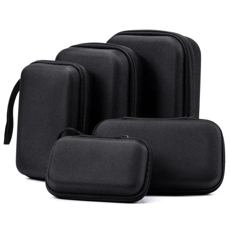 【C】1PC Hard Shell EVA Storage Box Mini Portable Pouch Carrying Bag Black Protective Storage Case Digital Accessories