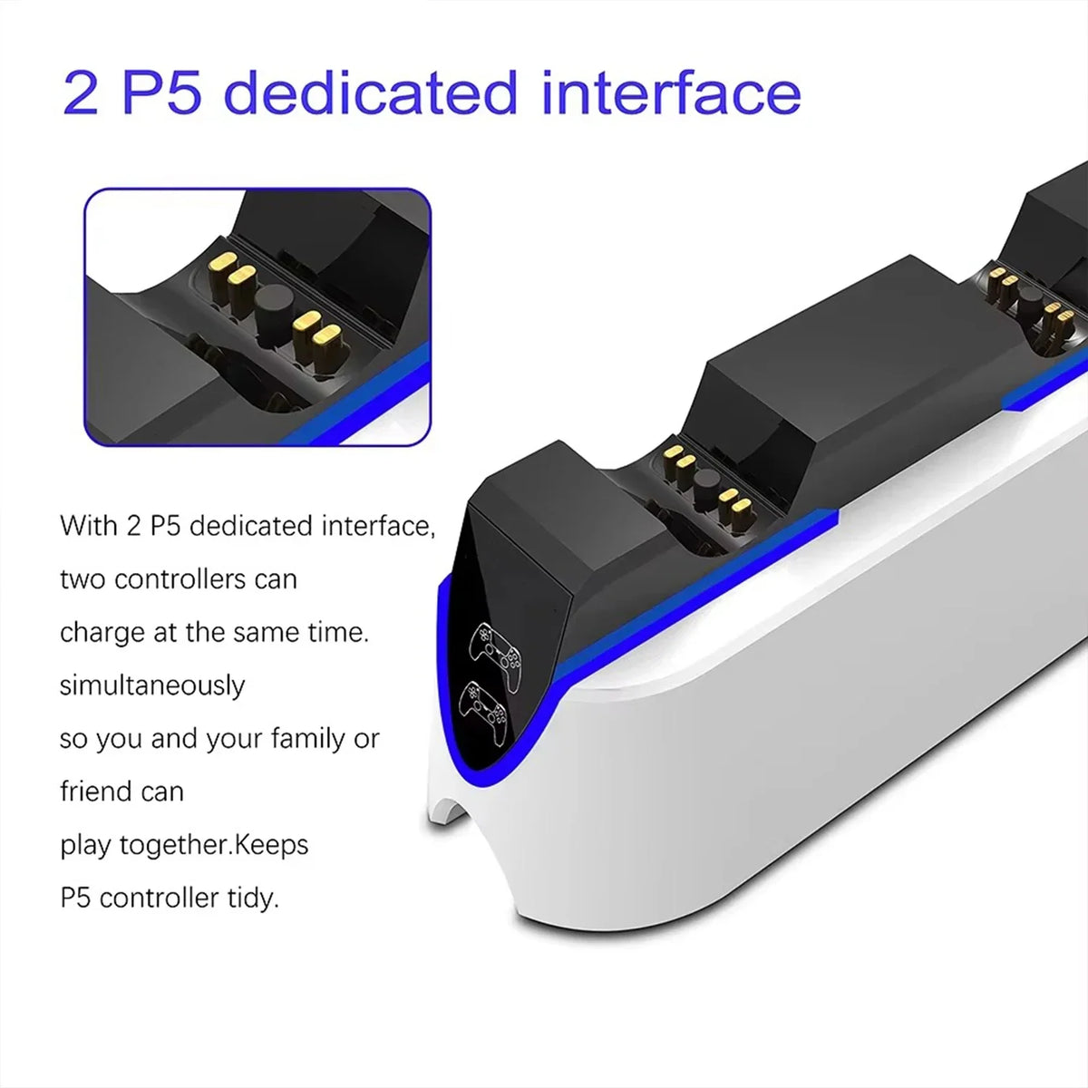 VGBUS Dual Charging Dock for PS5 Wireless Controller, USB Type-C