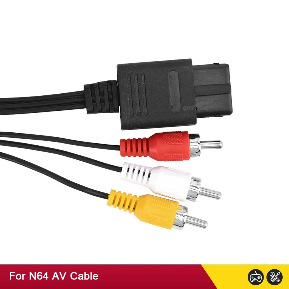 10PCS 1.8M AV Cable Composite Video Cord 6 Feet Line Compatible For N64/GameCube/SNES/SFC TV Game Console AV Cable