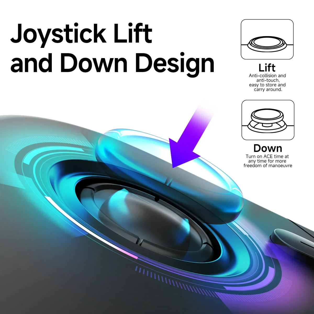 AceGamer Wireless Pocket Controller for Switch/Switch2/Android/iOS/PC/Steamdeck Bluetooth Gamepad with 6-axis Gyroscope Joystick