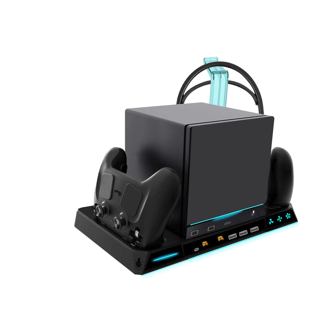 Charging Dock for Steam Machine with 3-Speed Cooling Fan, RGB