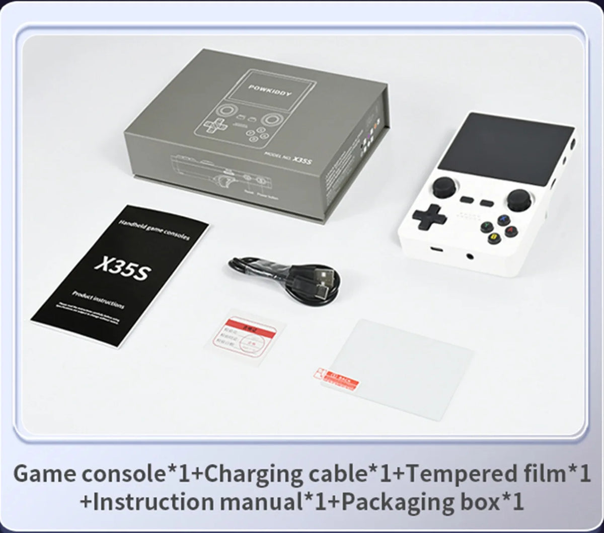 Powkiddy X35s Retro Handheld Game Console 3.5 Inch Ips Vertical Screen Rk3556 Chip Hall Joystick Powkiddy Os For Home Travel