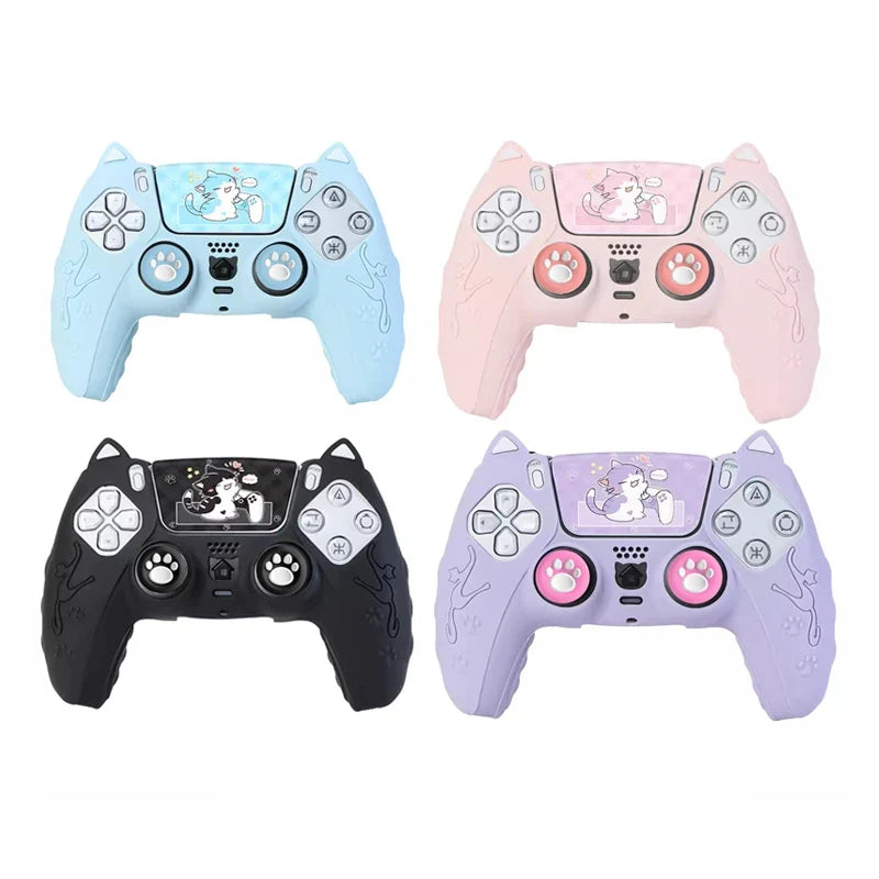 Cat Silicone Skin for PS5 Controller, Thumb Grips Protector